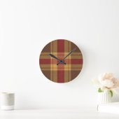 Herbst-Karo-Faux-Stoffuhr Runde Wanduhr (Zuhause)