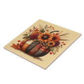 Herbst-Karo-Kürbis-Keramikfliese Fliese (Seite)