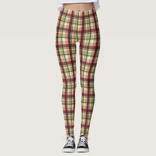 Herbst-Karomuster Leggings (Vorderseite)