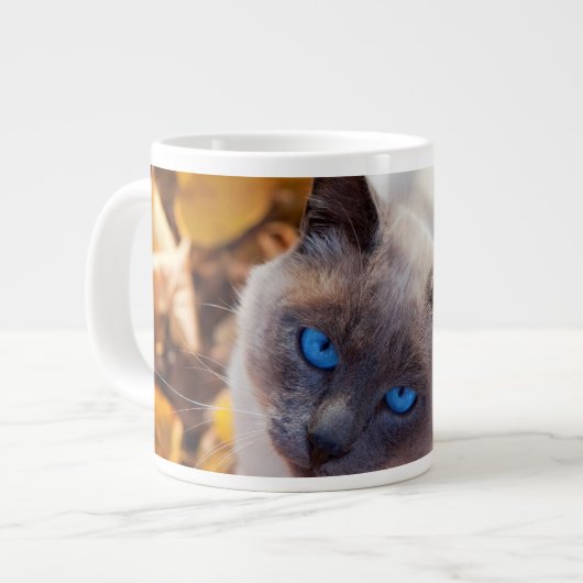 Herbst-Katze Jumbo-Tasse (Vorderseite Links)