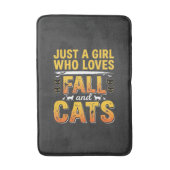 Herbst Katzen Mädchen Halloween Design_1 Badematte (Vorderseite Vertikal)