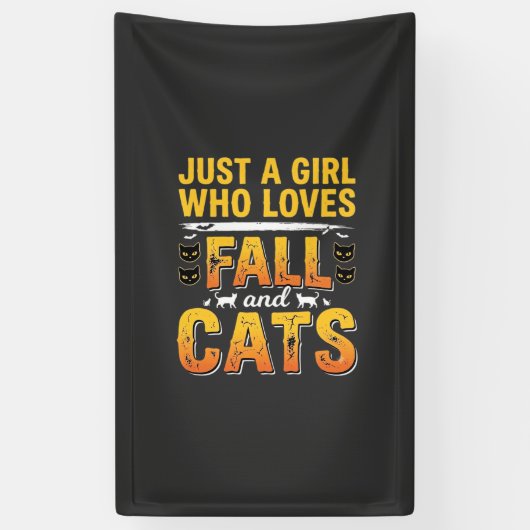 Herbst Katzen Mädchen Halloween Design_1 Banner (Vertikal)