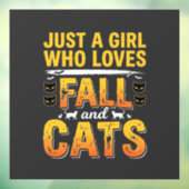 Herbst Katzen Mädchen Halloween Design_1 Fensteraufkleber (Blatt 3)