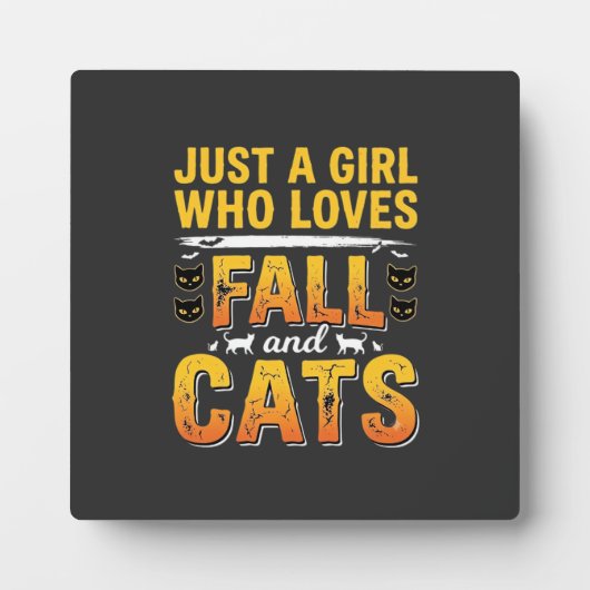 Herbst Katzen Mädchen Halloween Design_1 Fotoplatte (Vorderseite)