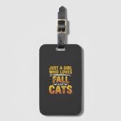 Herbst Katzen Mädchen Halloween Design_1 Gepäckanhänger (Vorderseite Vertikal)