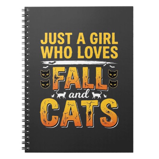 Herbst Katzen Mädchen Halloween Design_1 Notizblock (Vorderseite)