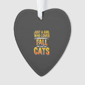 Herbst Katzen Mädchen Halloween Design_1 Ornament (Vorderseite)