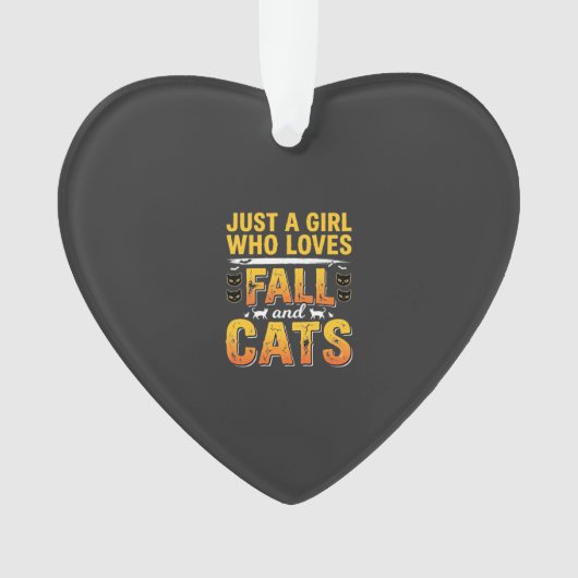 Herbst Katzen Mädchen Halloween Design_1 Ornament (Vorderseite)