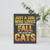 Herbst Katzen Mädchen Halloween Design_1 Postkarte (Stehend Vorderseite)