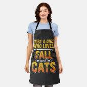 Herbst Katzen Mädchen Halloween Design_1 Schürze (Getragen)