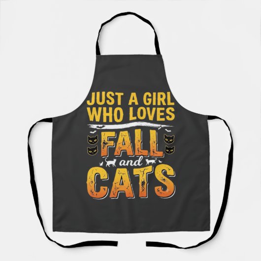 Herbst Katzen Mädchen Halloween Design_1 Schürze (Vorderseite)