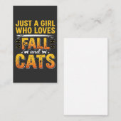 Herbst Katzen Mädchen Halloween Design_1 Visitenkarte (Vorne/Hinten)