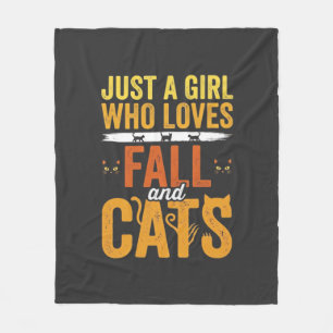 Herbst Katzen Mädchen Liebhaber Halloween Design Fleecedecke