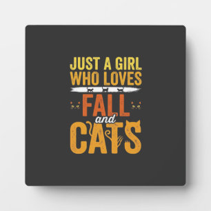 Herbst Katzen Mädchen Liebhaber Halloween Design Fotoplatte