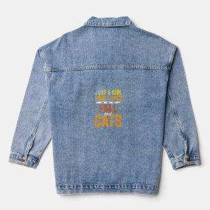 Herbst Katzen Mädchen Liebhaber Halloween Design Jeansjacke
