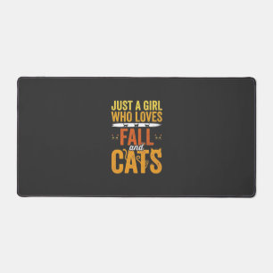 Herbst Katzen Mädchen Liebhaber Halloween Design Schreibtischunterlage