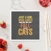 Herbst Katzen Mädchen Liebhaber Halloween Design Serviette (Beispiel)