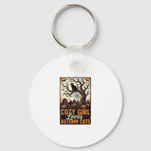 Herbst Katzenliebhaber Vintage Halloween Mädchen S Schlüsselanhänger