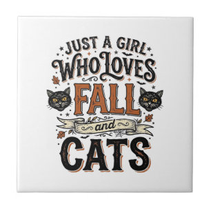 Herbst-Katzenliebhaber Vintage-Halloween-Shirt-Des Fliese