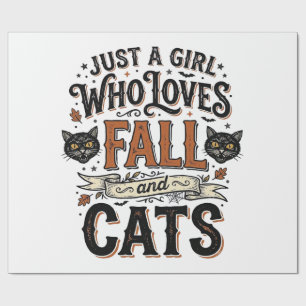 Herbst-Katzenliebhaber Vintage-Halloween-Shirt-Des Geschenkpapier