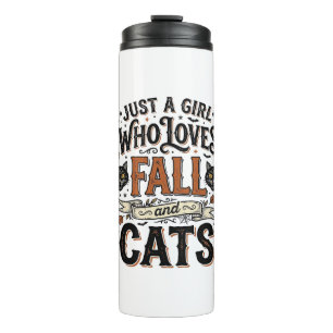 Herbst-Katzenliebhaber Vintage-Halloween-Shirt-Des Thermosbecher
