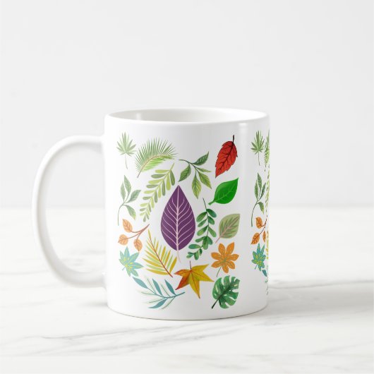 Herbst Keramik Tasse | Rustikale Blätter Kaffeetas (Links)