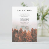 Herbst Kiefernwald Foto Chic Empfang Begleitkarte (Stehend Vorderseite)