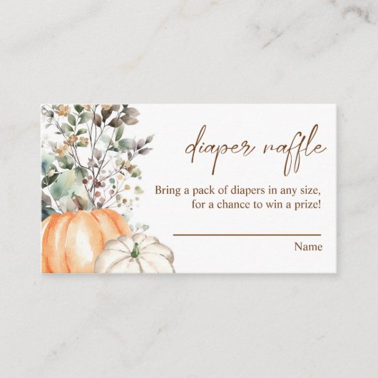 Herbst-Kinderdusche Herbst Pumpkin-Windeln Begleitkarte (Vorderseite)