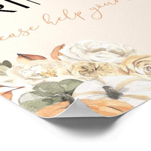 Herbst Kindergeburtstag Drinks Bar signieren Poster (Ecke)