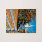 Herbst-Kirche in der Pracht Neu-England Puzzle (Horizontal)