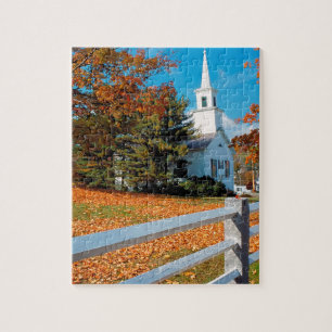 Herbst-Kirche in der Pracht Neu-England Puzzle