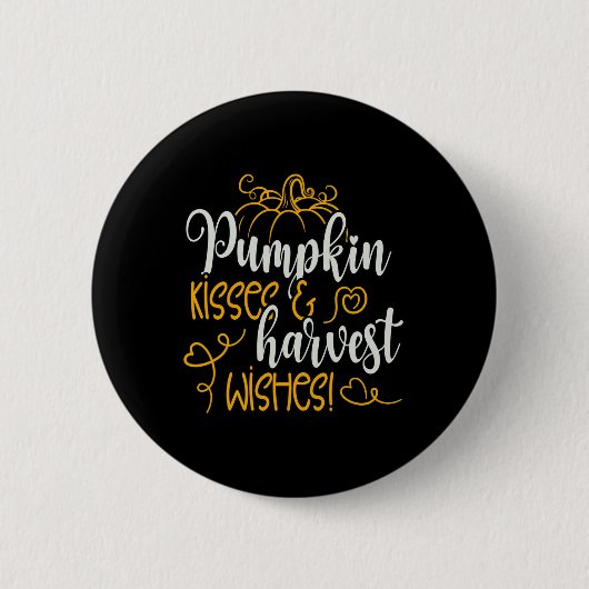 Herbst Kisses und Erntewünsche Button (Vorderseite)