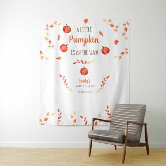 Herbst Kleine Pumpkin Baby Duwer Blätter Wandteppich (Beispiel)