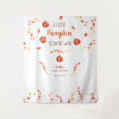 Herbst Kleine Pumpkin Baby Duwer Blätter Wandteppich (Vorderseite)