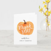 Herbst Kleiner Kürbis geklappt Danke Karte (Gelbe Blume)