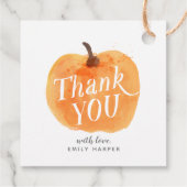 Herbst Kleiner Kürbis zweiseitig Danke Geschenkanhänger (Rückseite)