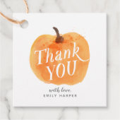Herbst Kleiner Kürbis zweiseitig Danke Geschenkanhänger (Vorderseite)