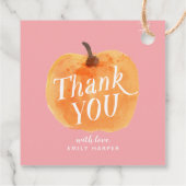 Herbst Kleiner Kürbis zweiseitig Danke Geschenkanhänger (Rückseite)