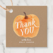 Herbst Kleiner Pumpkin 2-seitig Danke Rustic Geschenkanhänger (Vorderseite)