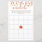 Herbst Kleiner Pumpkin Baby Dusche Bingo Spiel (Vorderseite)