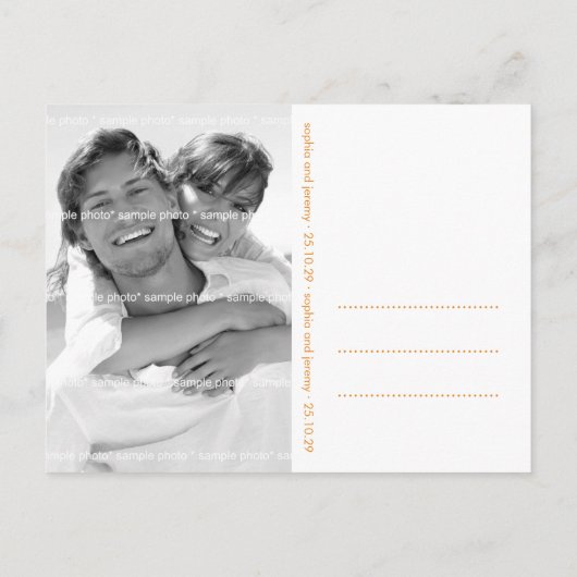 Herbst Knotted Liebe Bäume Save the Date Foto Ankündigungspostkarte (Rückseite)