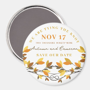 Herbst Knotted Liebe Trees Save the Date Magnet