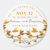 Herbst Knotted Liebe Trees Save the Date Magnet (Vorne)