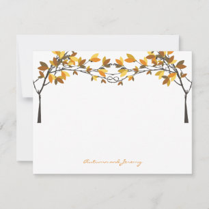 Herbst Knotted Liebe Trees Wedding Vielen Dank Dankeskarte