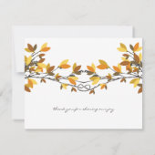 Herbst Knotted Liebe Trees Wedding Vielen Dank Dankeskarte (Rückseite)