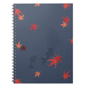 Herbst-Koi - blau Notizblock