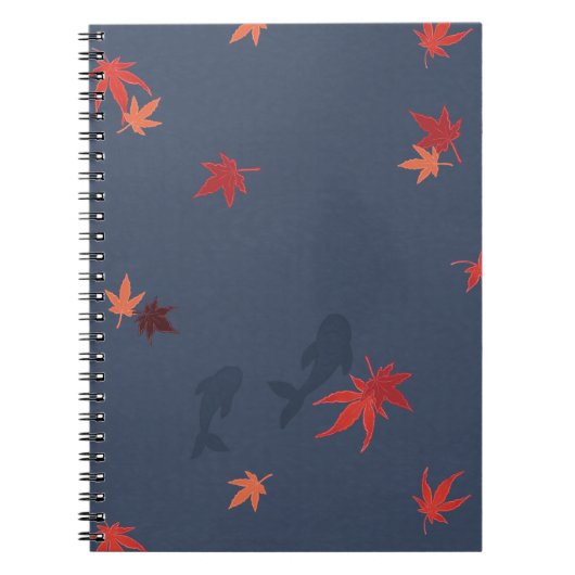 Herbst-Koi - blau Notizblock (Vorderseite)
