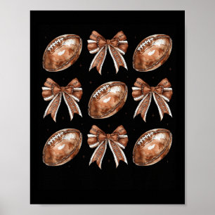 Herbst-Kokette-Bogen-Spieltag American Football Pl Poster