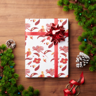 Herbst-Kolibri-Blumen-Verpackungspapier Geschenkpapier