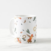 Herbst-Kolibri-Blumenmuster-Kaffeetasse Kaffeetasse (Vorderseite Links)